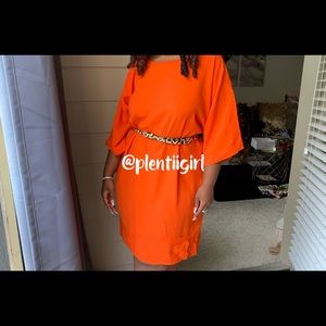 Orange shirt dress